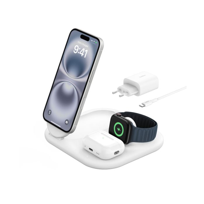 Belkin 3-in-1 Magnetic Foldable Wireless Charger with Qi2 15W