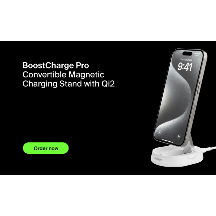 Bellkin Convertible Magnetic Wireless Charging Stand with Qi2 15W
