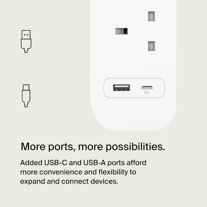 Belkin 4-Outlet Surge Protector Power Strip, Wall-Mountable with 4 AC Outlets, 2M