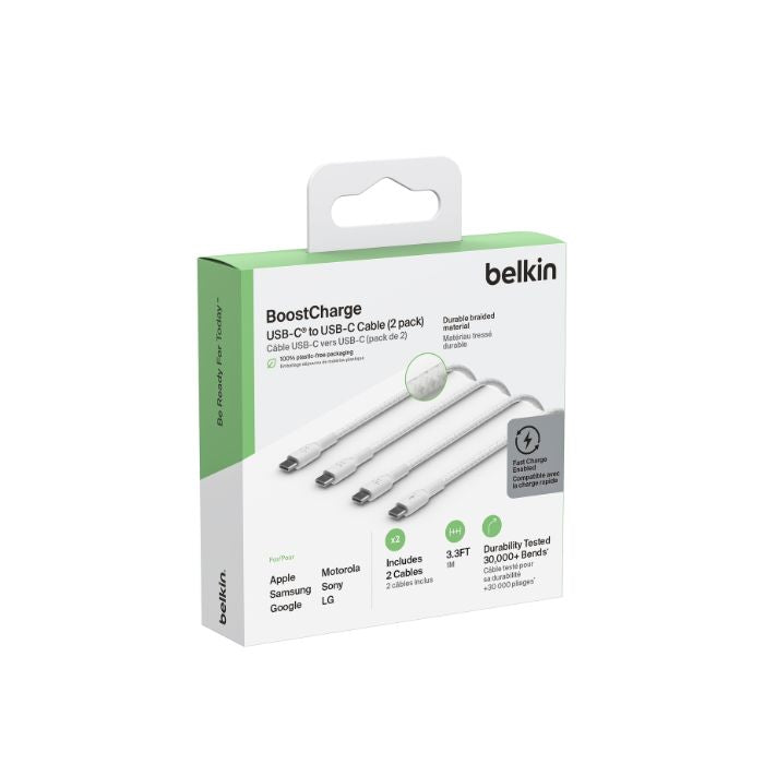 Belkin Braided USB-C to USB-C Cable 60W (2m / 2 packs)