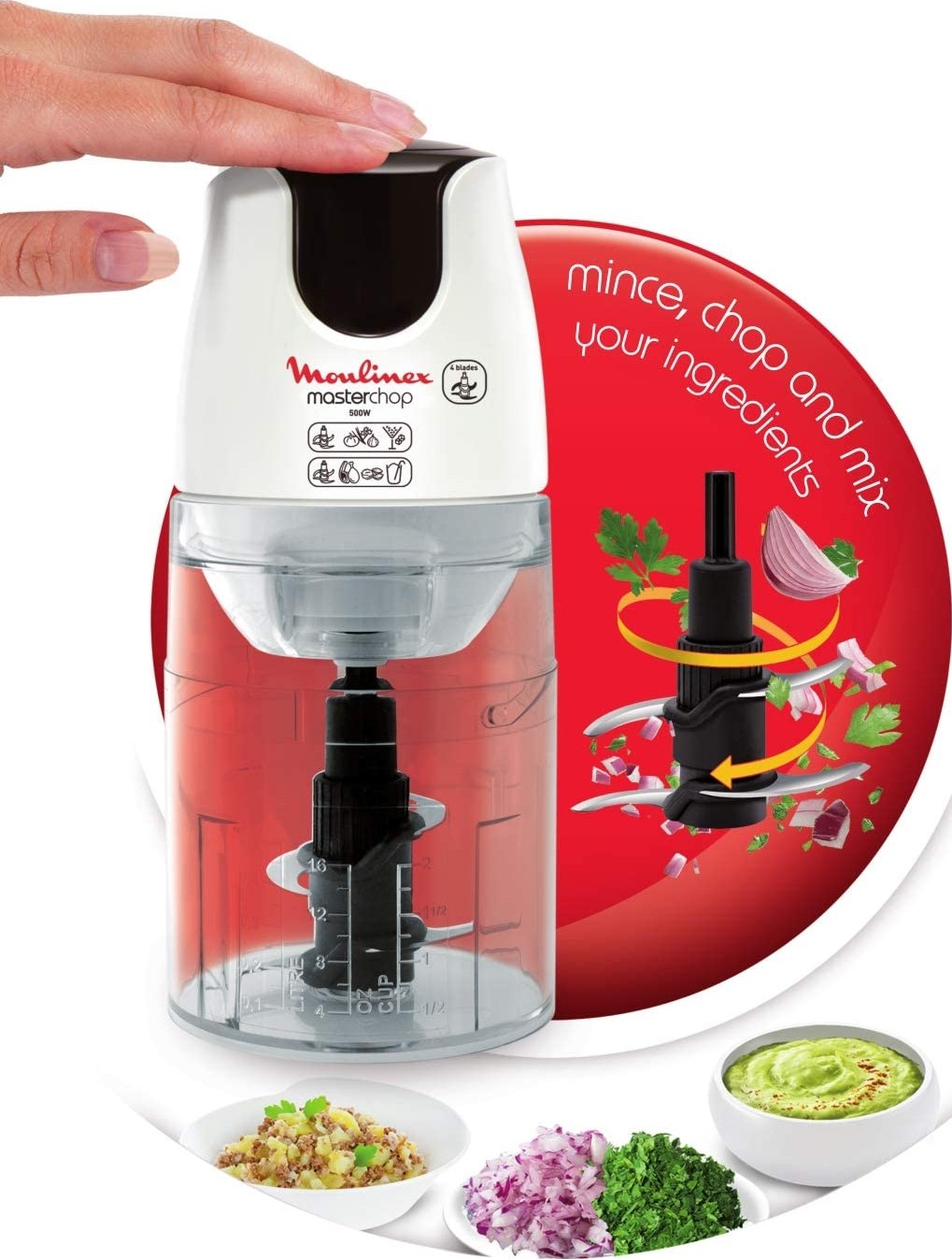 Moulinex Chopper 500 Watts Masterchop large, DJ450B27