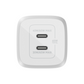 Belkin 65W USB C Charger with 2 Ports, Fast Charging with Power Delivery 3.0