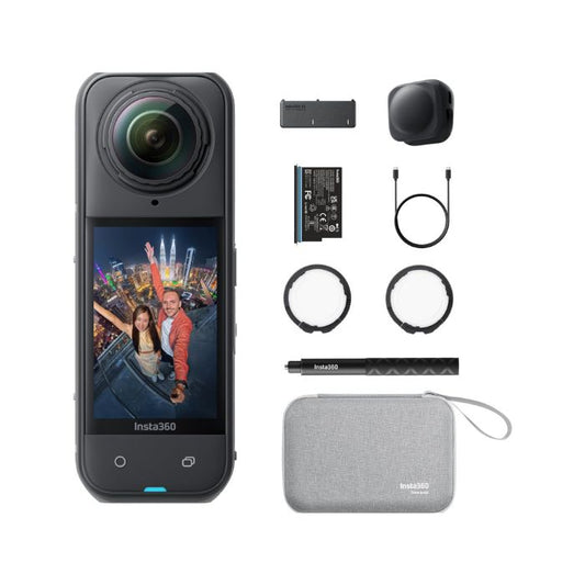 Insta360 X5 Essentials Bundle|X5 Camera + Extra Battery + 114cm Invisible Sefie Stick