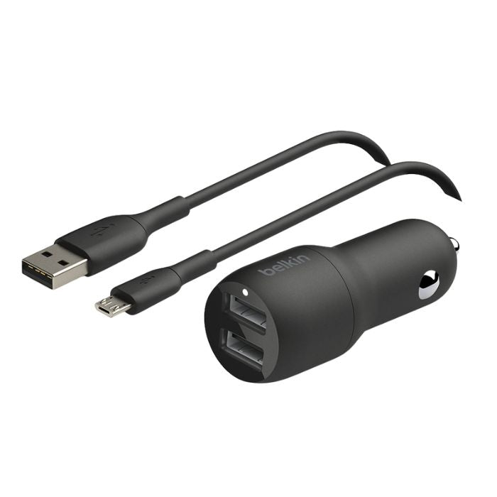 Belkin Dual USB-A Car Charger 24W CCB001btBK | Chargers Belkin Dual USB-A Car Charger 24W CCB001btBK | Chargers