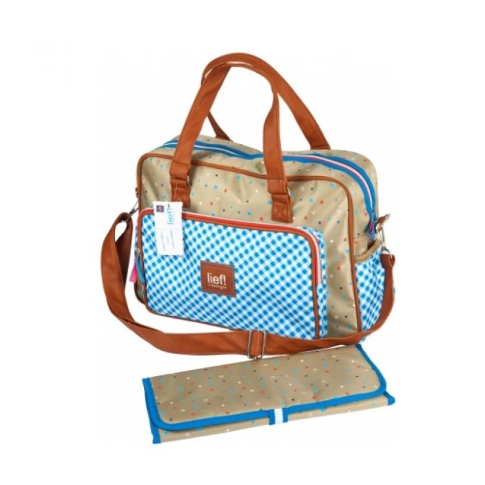 Lief Diaper Bag + Changing Mat, Blue Color