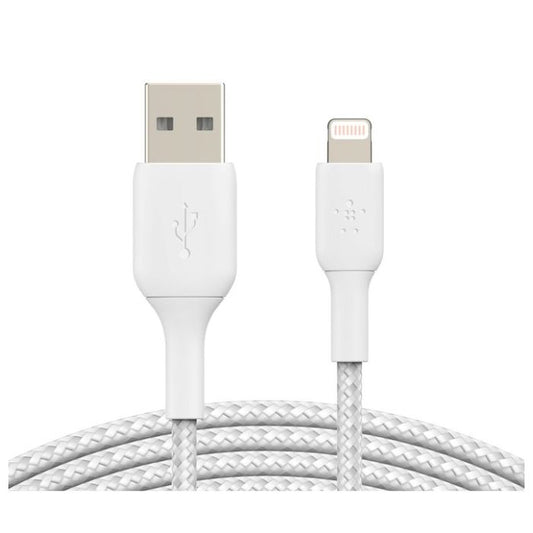 Belkin Braided USB-C to USB-A Cable (3m White)