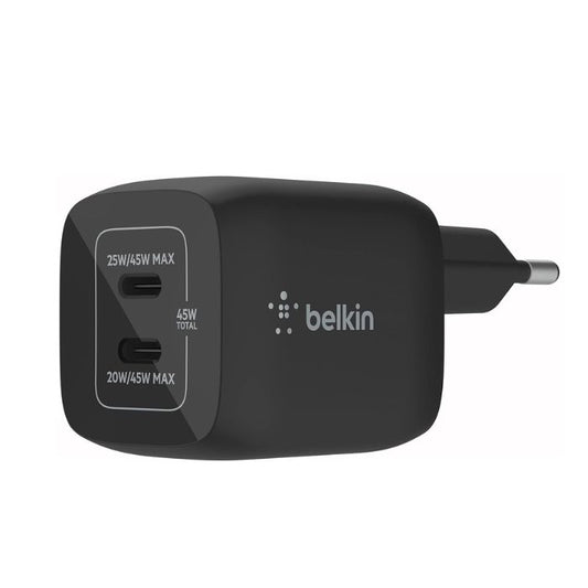 Belkin 45W Dual USB-C Wall Charger, PD 3.0 Fast Charging