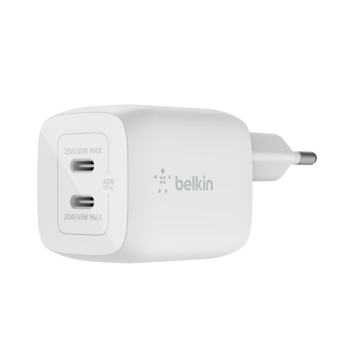 Belkin 45W Dual USB-C Wall Charger, PD 3.0 Fast Charging | Chargers Belkin 45W Dual USB-C Wall Charger, PD 3.0 Fast Charging | Chargers