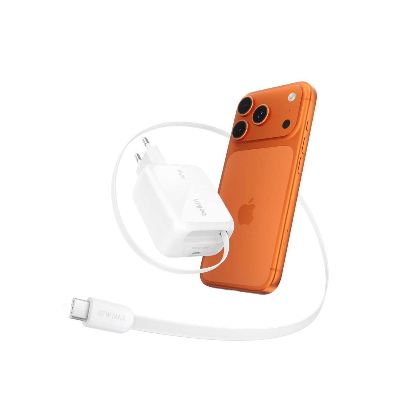 Belkin UltraCharge New GaN charger (67 W) with retractable cable