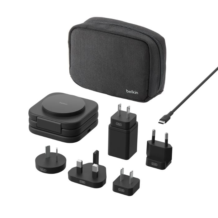 Belkin 3-in-1 Magnetic Wireless Charging Travel Pad with Qi2 15W | Wireless Chargers Belkin 3-in-1 Magnetic Wireless Charging Travel Pad with Qi2 15W | Wireless Chargers