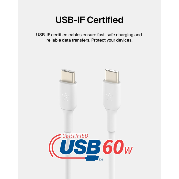 Belkin USB-C to USB-C Cable CAB003bt1MWH2PK | USB Cables Belkin USB-C to USB-C Cable CAB003bt1MWH2PK | USB Cables