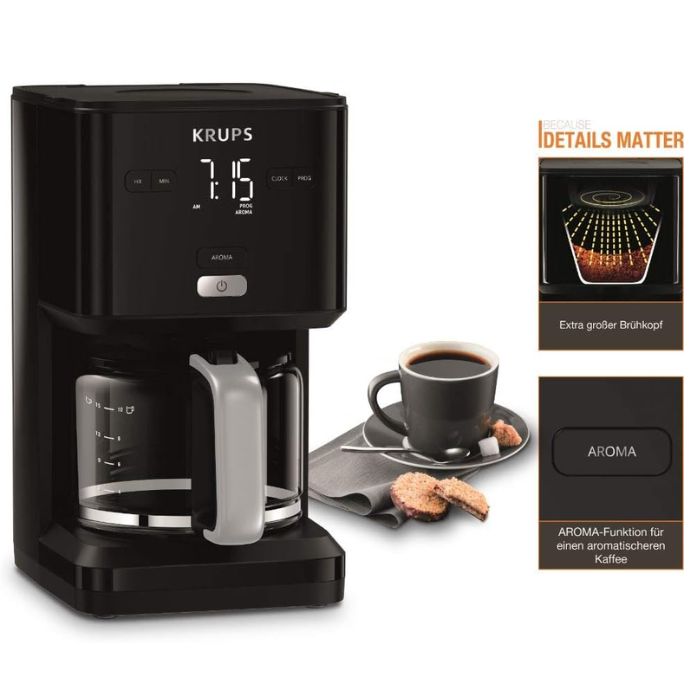 KRUPS KM6008 Smart'n Light Coffee Maker Filter | Intuitive Display | 1.25 Litre