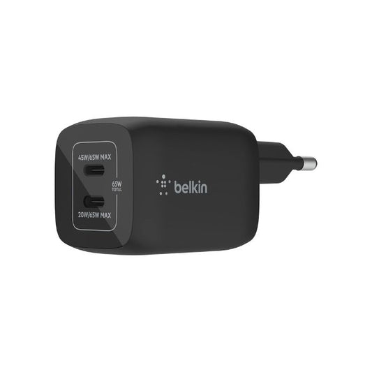 Belkin 65W USB C Charger with 2 Ports, Fast Charging with Power Delivery 3.0