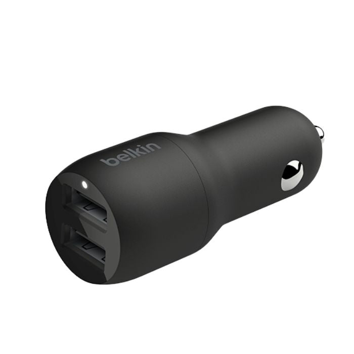 Belkin Dual USB-A Car Charger 24W CCB001btBK | Chargers Belkin Dual USB-A Car Charger 24W CCB001btBK | Chargers