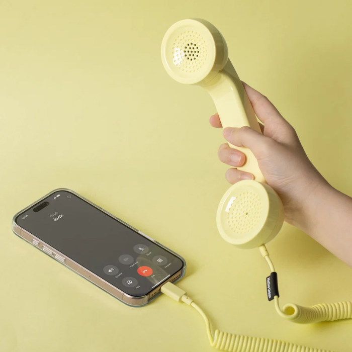 Native Union Pop Phone Alarm Retro Handset USB-C| lEMON