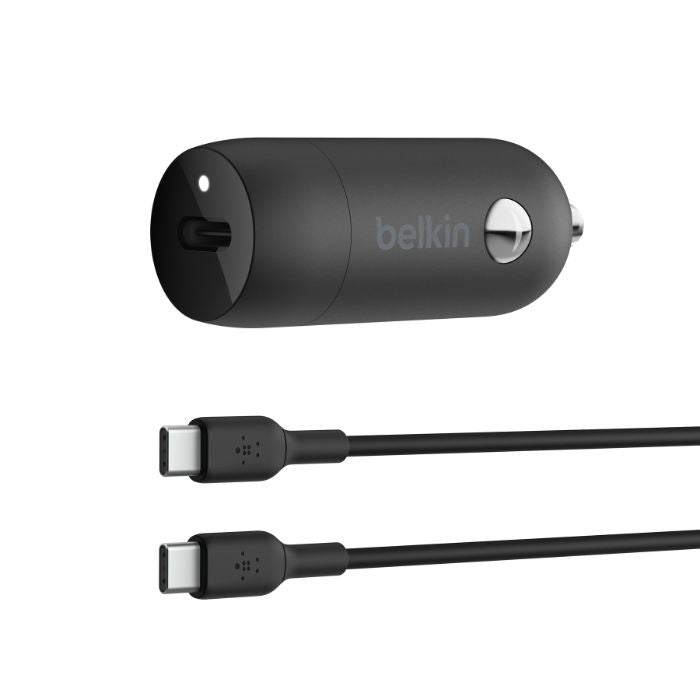 Belkin 30W USB-C Car Charger + USB-C to USB-C cable CCA004bt1MBK-B6 | Chargers Belkin 30W USB-C Car Charger + USB-C to USB-C cable CCA004bt1MBK-B6 | Chargers