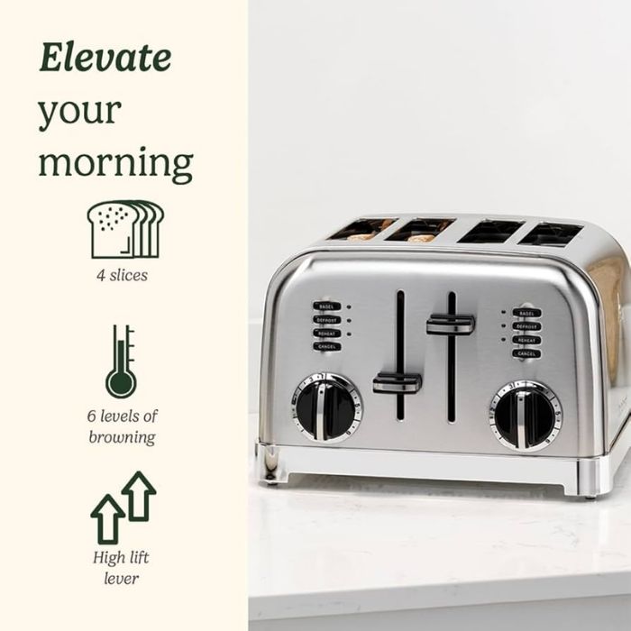 CUISINART 4 SLICE TOASTER 1800WATT | CPT180PIE | Toaster CUISINART 4 SLICE TOASTER 1800WATT | CPT180PIE | Toaster