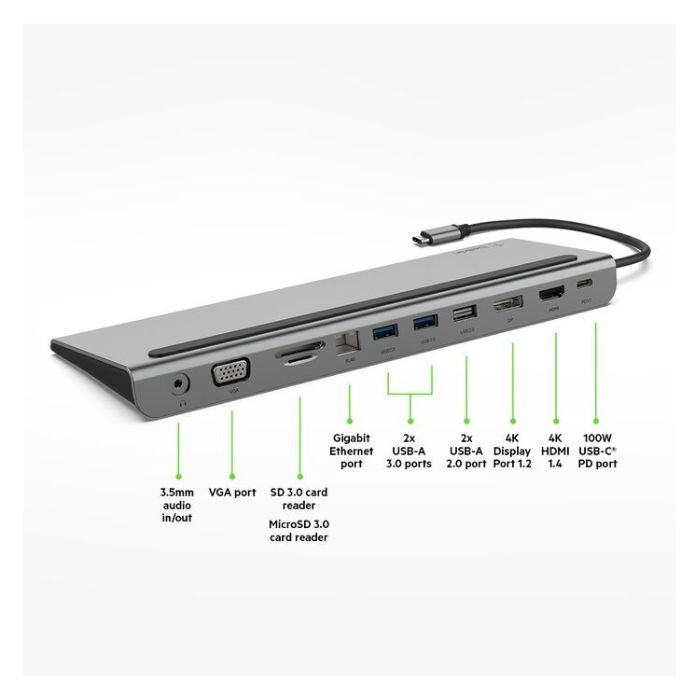 Belkin USB-C 11-in-1 Multiport Dock INC004btSGY | Laptop Docking Stations Belkin USB-C 11-in-1 Multiport Dock INC004btSGY | Laptop Docking Stations