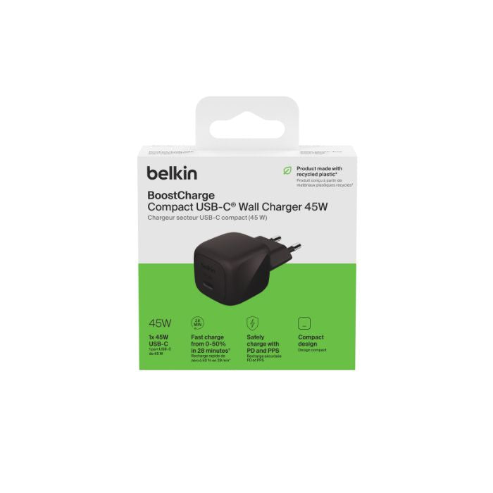 Belkin BoostCharge USB-C Mains Charger 45W | Chargers Belkin BoostCharge USB-C Mains Charger 45W | Chargers