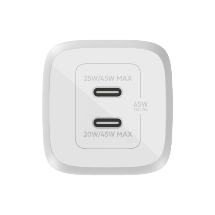 Belkin 45W Dual USB-C Wall Charger, PD 3.0 Fast Charging | Chargers Belkin 45W Dual USB-C Wall Charger, PD 3.0 Fast Charging | Chargers