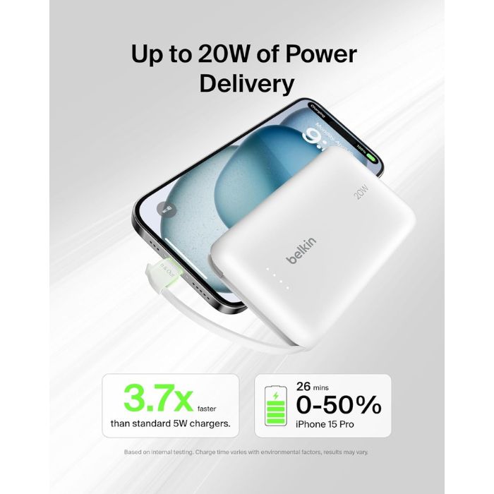 Belkin Power Bank 10K with Integrated Cable | Power Bank Belkin Power Bank 10K with Integrated Cable | Power Bank