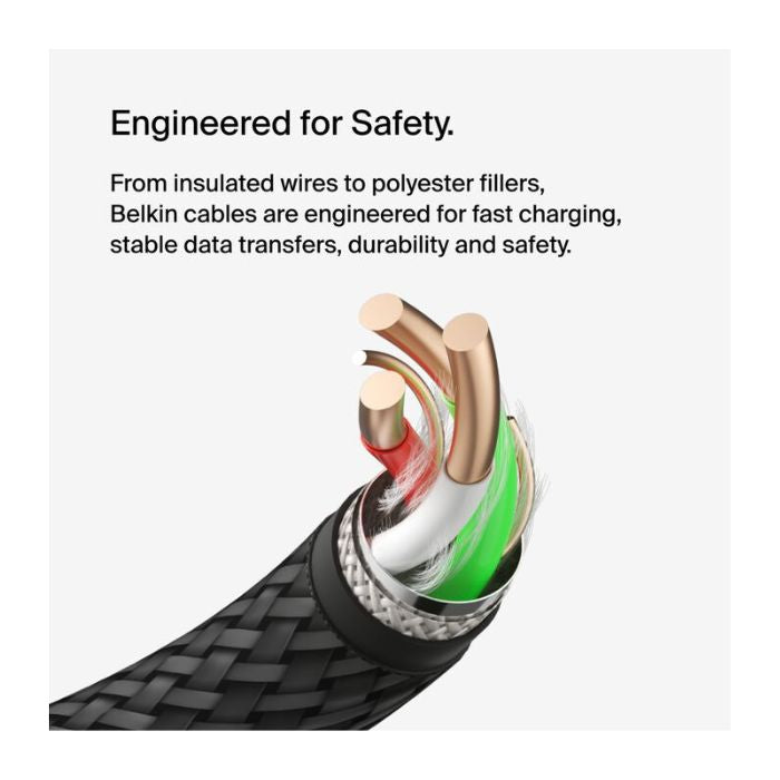 Belkin Braided USB-C to USB-A Cable 2M CAB002bt2MBK | USB Cable Belkin Braided USB-C to USB-A Cable 2M CAB002bt2MBK | USB Cable