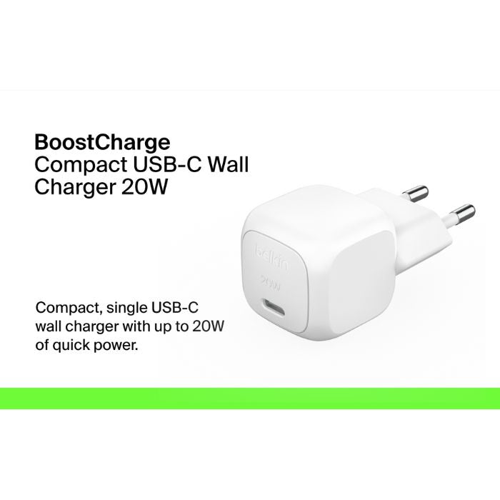 Belkin Compact USB-C ® Wall Charger 20W | Chargers Belkin Compact USB-C ® Wall Charger 20W | Chargers