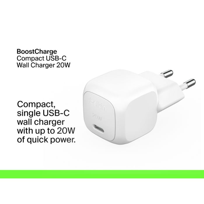 Belkin Compact USB-C ® Wall Charger 20W | Chargers Belkin Compact USB-C ® Wall Charger 20W | Chargers